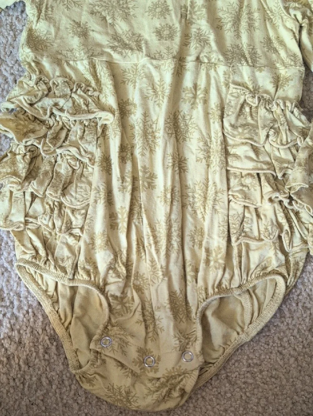 kate quinn Yellow Ruffle Long-Sleeve One-Piece